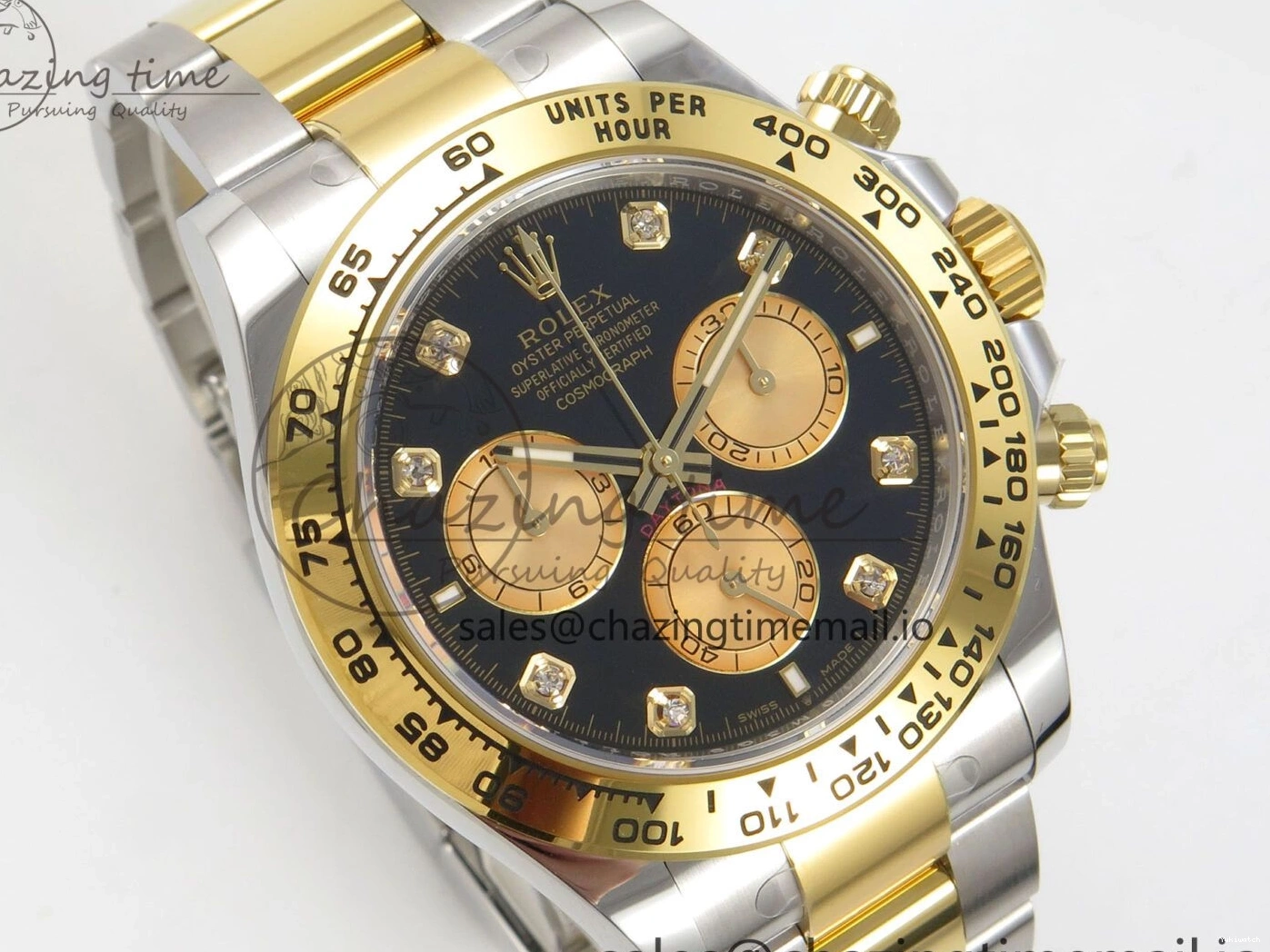 on Dial YG SS YG Edition Diamonds Bracelet THBF 126503 Black 1:1 Best SH4131 Daytona 0509